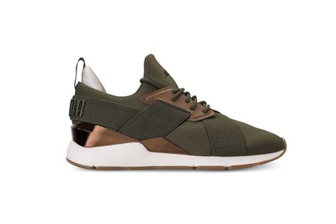 women olive green designer sneakers.